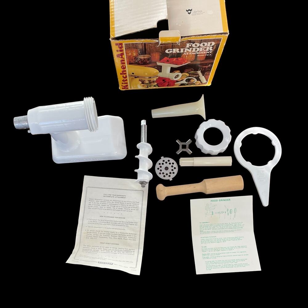 KitchenAid Food Grinder Attachment Model FG-A Vintage w Box READ FLAWED
